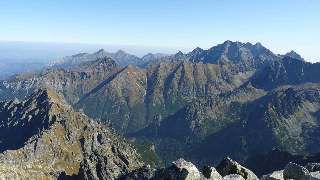 Widok na Tatry Wysokie z Rysów Widok na Tatry Wysokie z Rysów